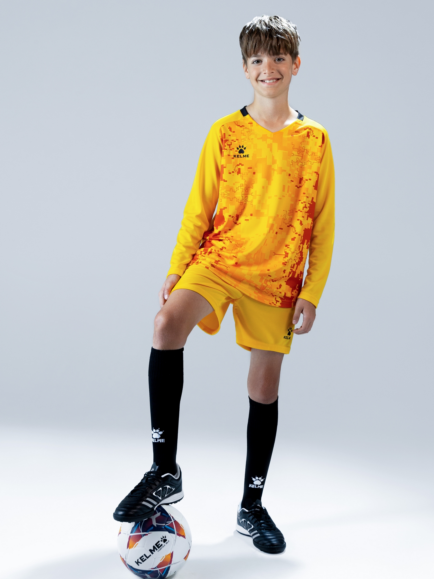 Детская вратарская форма KELME Long Sleeve Goalkeeper Suit (Оранжевый ...