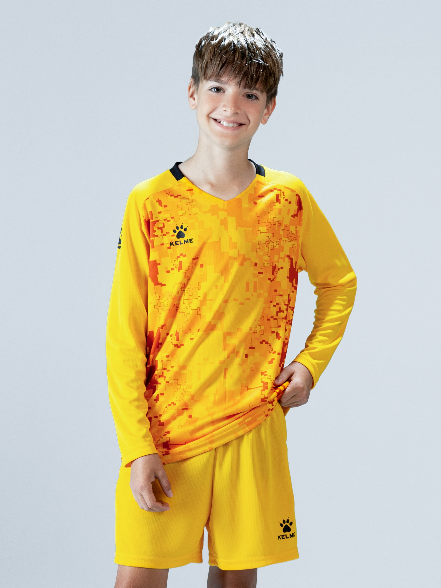 Детская вратарская форма KELME Long Sleeve Goalkeeper Suit (Оранжевый ...